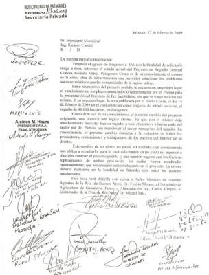 La Comisión Pro riego pide se realice el proyecto Conesa Guardia Mitre Patagones.